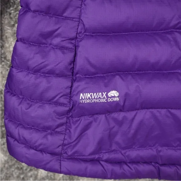 RAB NIKWAX Microlight Down Puffer Alpine Hooded Jacket Coat Size M Purple - Picture 5 of 14